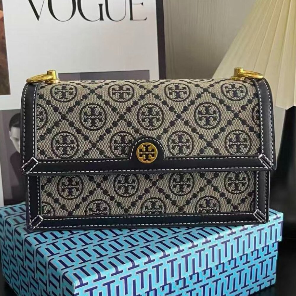 Tory Burch Navy and Gold Women's Bag